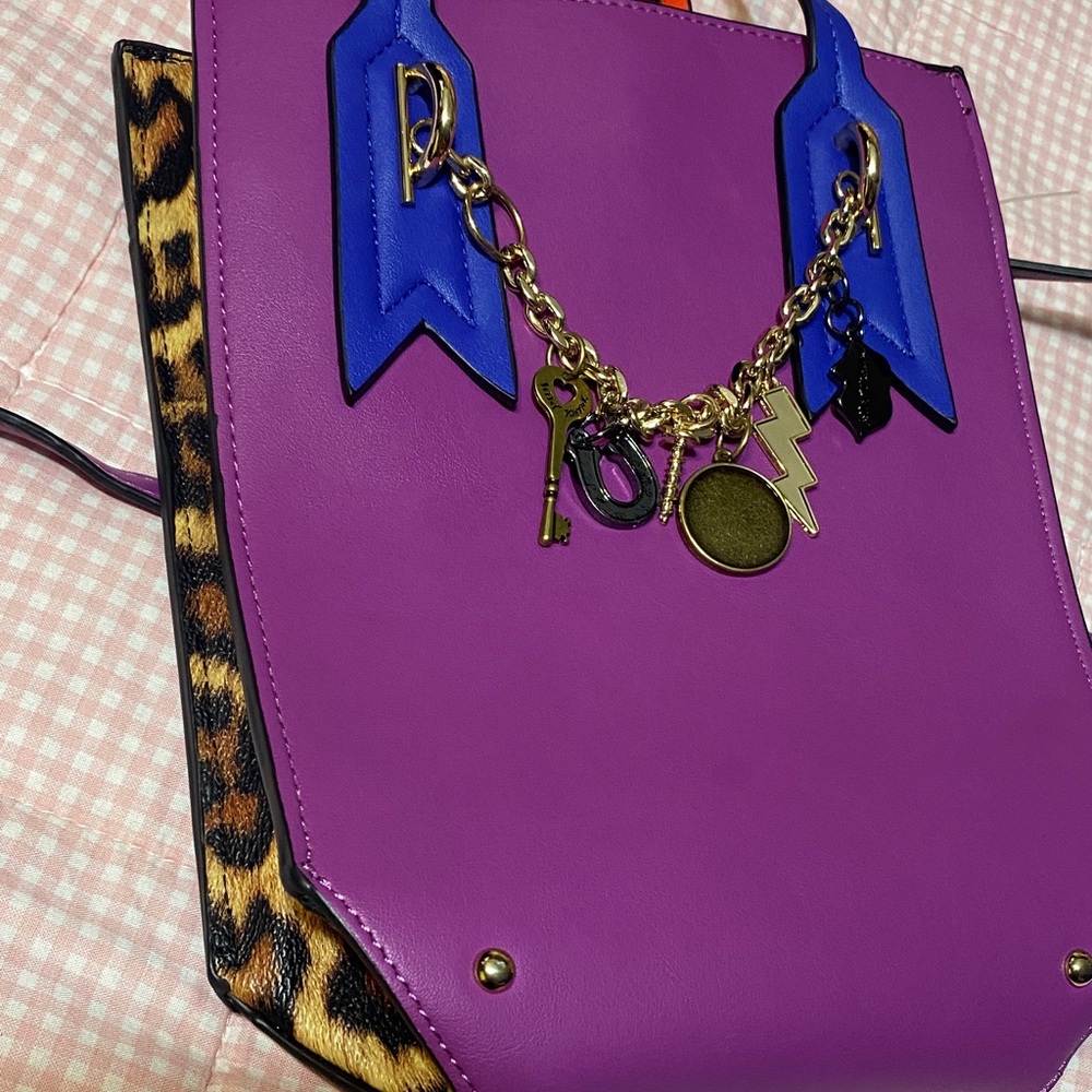 Betsey Johnson Vibrant Purple and Blue Crossbody Bag - Picture 4 of 4